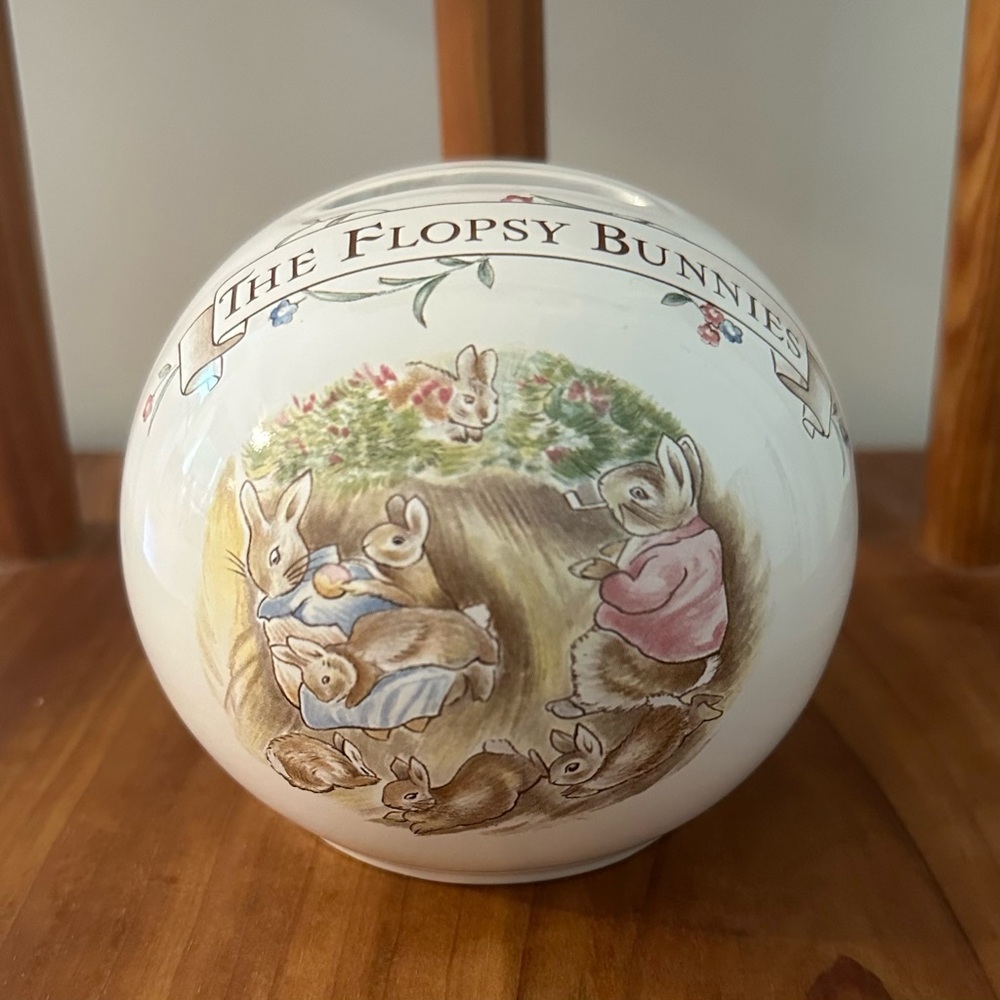 Vintage Royal Albert The World of Beatrix Pottery Kid's Piggy Bank England